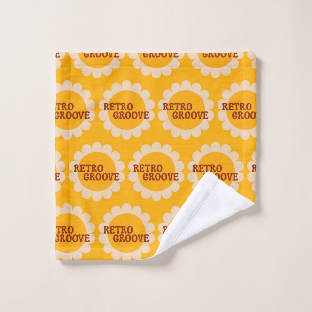 Retro Groove Bath Towel Set (Wash Cloth)