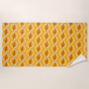 Retro Groove Beach Towel