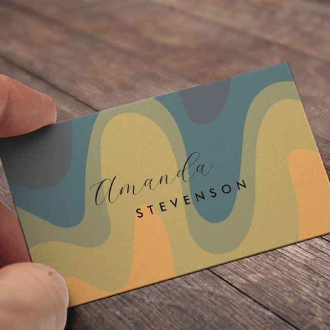 Retro Groove Liquid Abstract II Business Card (Creator Uploaded)