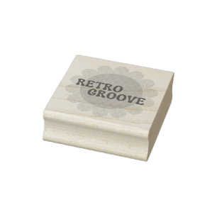Retro Groove Rubber Stamp