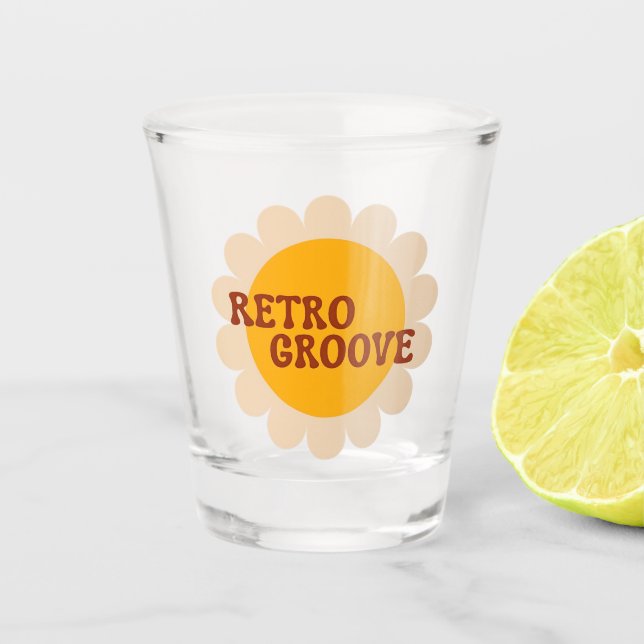 Retro Groove Shot Glass (Front)