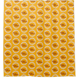 Retro Groove Shower Curtain