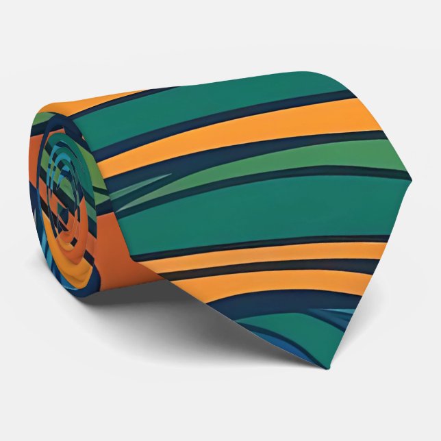 Retro Grooves Neck Tie  (Rolled)