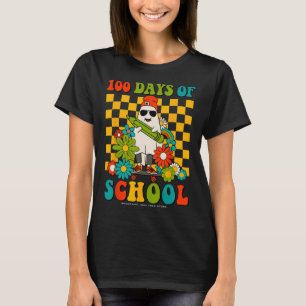 Retro Groovy 100 Days Of School Teachers Kids Ghos T-Shirt
