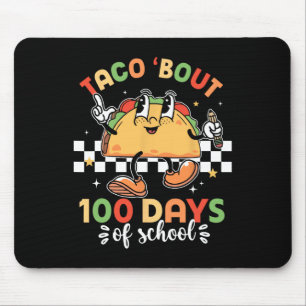 Retro Groovy 100th Day Teacher Taco Bout 100 Days Mouse Pad