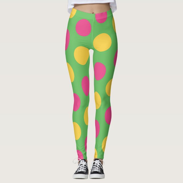 Retro Groovy 1960s Mod Pattern Leggings (Front)