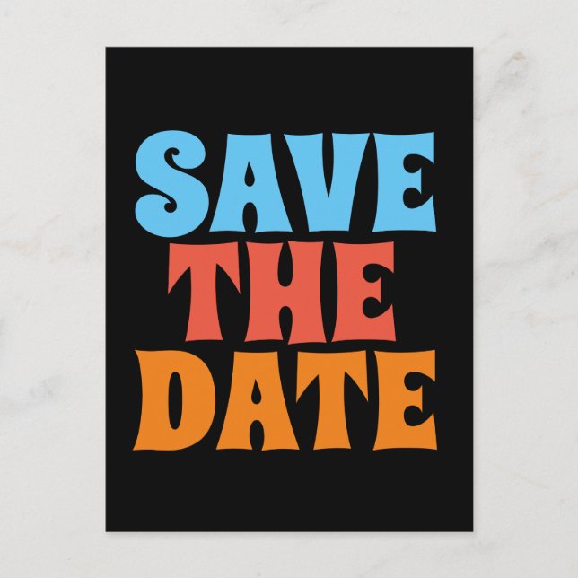 RETRO GROOVY 1960'S SAVE THE DATE Postcards (Front)