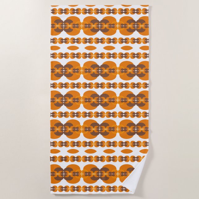 Retro Groovy 60's 70's Bubbles Pattern Beach Towel (Front)