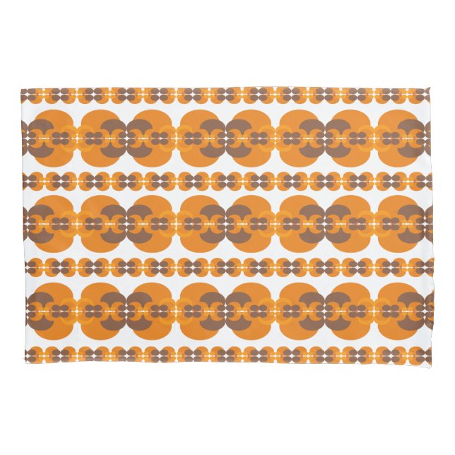 Retro Groovy 60's 70's Bubbles Pattern Pillowcase (Front)