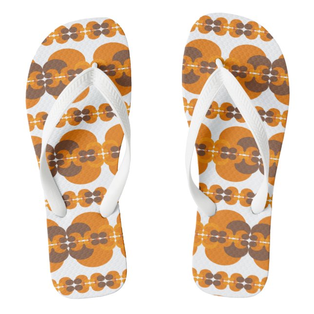 Retro Groovy 60's 70's Bubbles Pattern Thongs (Footbed)