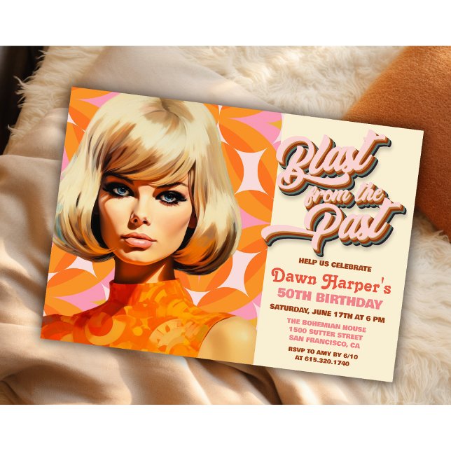 Retro Groovy 60s 70s Invitation (Creator Uploaded)