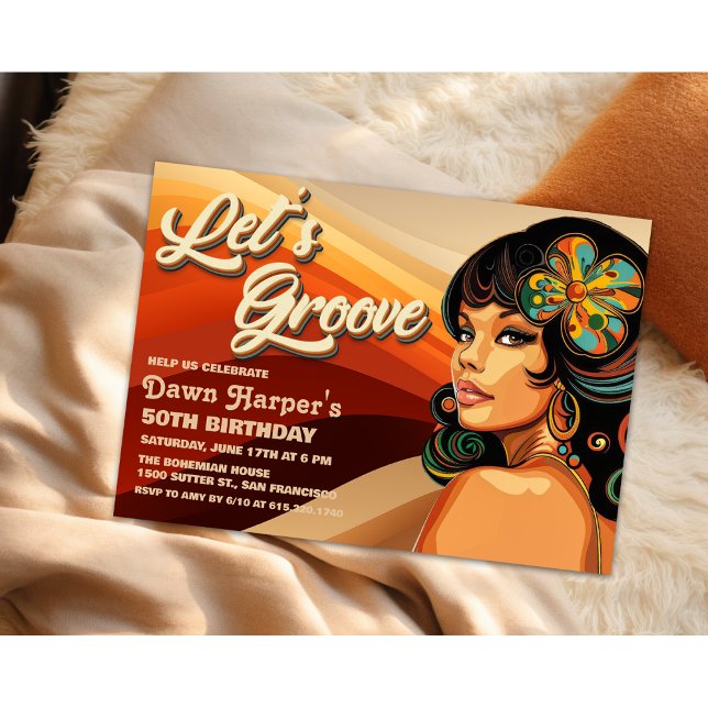 Retro Groovy 60s 70s Invitation (Creator Uploaded)