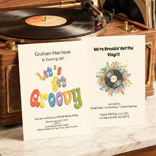 Retro Groovy 60th Birthday Invitation