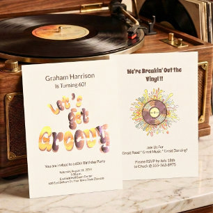 Retro Groovy 60th Birthday Invitation