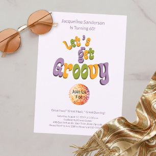 Retro Groovy 60th Birthday Invitation