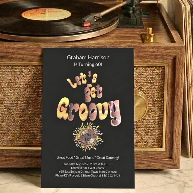 Retro Groovy 60th Birthday Invitation (Creator Uploaded)