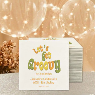 Retro Groovy 60th Birthday Party Napkin