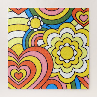 Retro Groovy 70's aesthetic Jigsaw Puzzle
