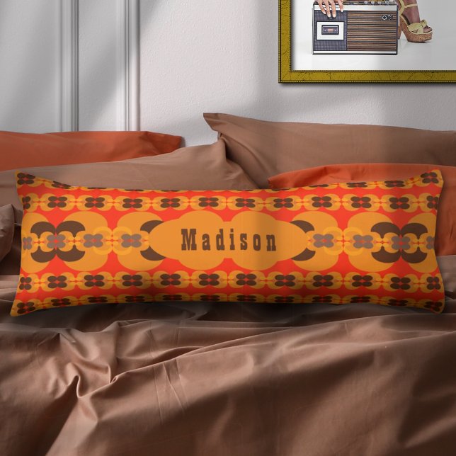 Retro Groovy 70's Bubbles Pattern Name Body Cushion (Creator Uploaded)
