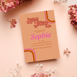 RETRO groovy 70S hippie BRIDAL SHOWER Invitation