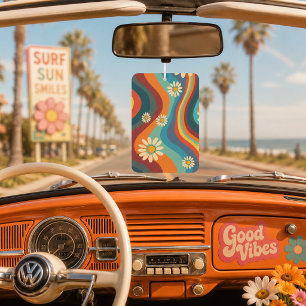 Retro Groovy 70's Rainbow Daisy Car Air Freshener