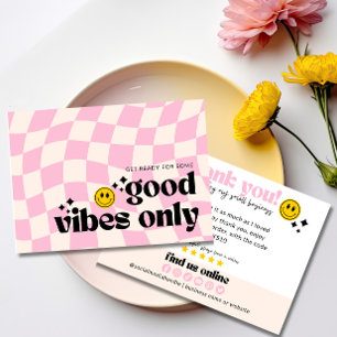 Retro Groovy 70's Small Business Order Editable Thank You Card