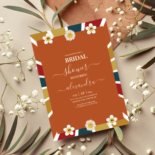 Retro Groovy 70's Themed Bridal  Invitation
