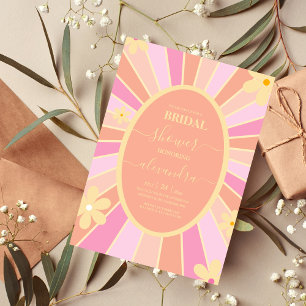 Retro Groovy 70's Themed Bridal  Invitation