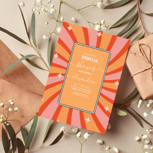 Retro Groovy 70's Themed Bridal  Invitation