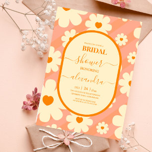 Retro Groovy 70's Themed Bridal  Invitation