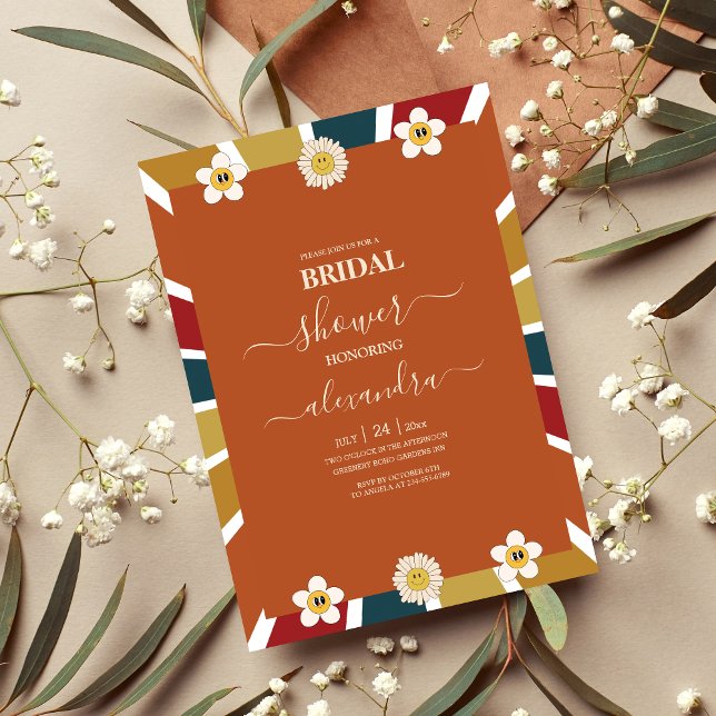 Retro Groovy 70's Themed Bridal  Invitation (Creator Uploaded)
