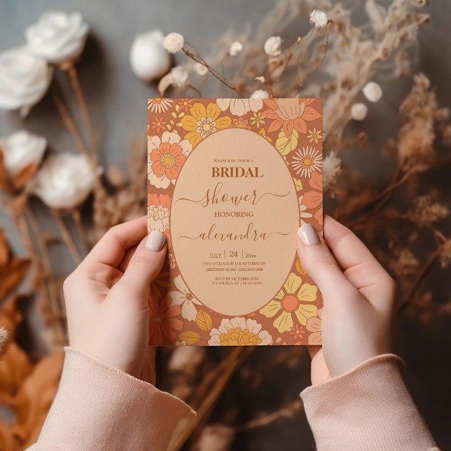 Retro Groovy 70's Themed Bridal  Invitation (Creator Uploaded)