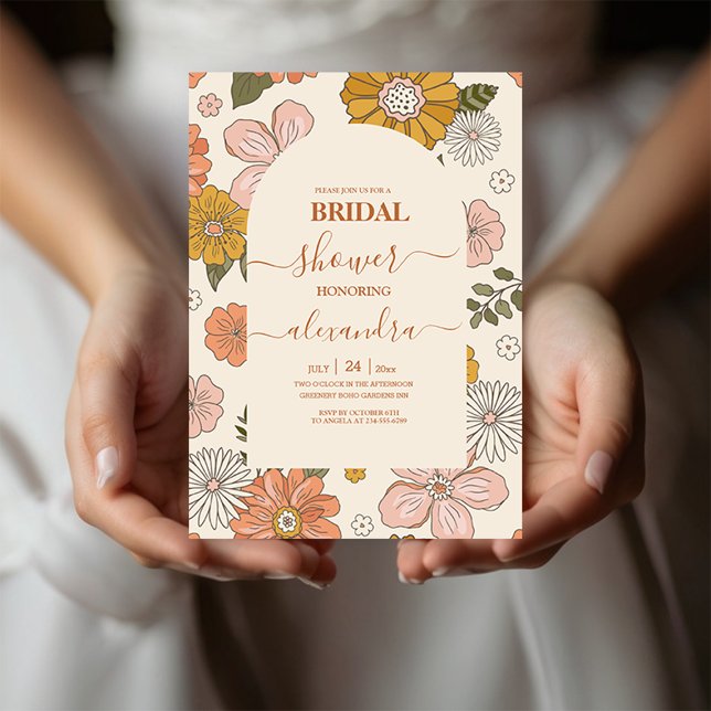 Retro Groovy 70's Themed Bridal  Invitation (Creator Uploaded)