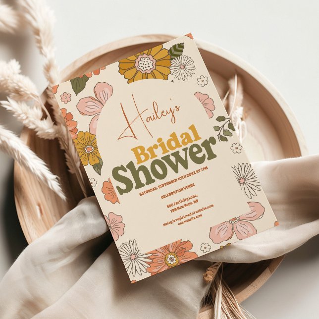 Retro Groovy 70's Themed Bridal  Invitation (Creator Uploaded)