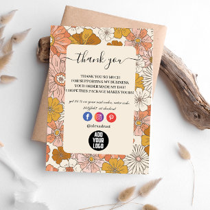 Retro Groovy 70's Themed Business Thank You Card