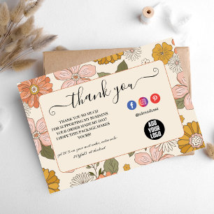 Retro Groovy 70's Themed Business Thank You Card