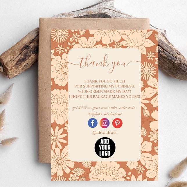 Retro Groovy 70's Themed Business Thank You Card (Creator Uploaded)