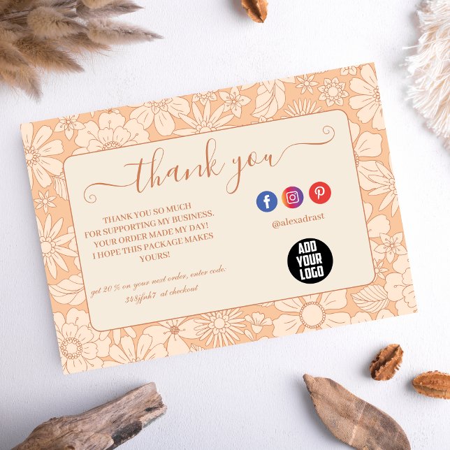 Retro Groovy 70's Themed Business Thank You Card (Creator Uploaded)