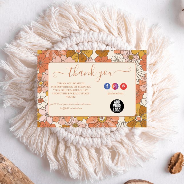 Retro Groovy 70's Themed Business Thank You Card (Creator Uploaded)