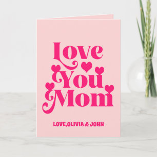 Retro Groovy 70's Themed Love You Mum Photo Card