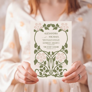 Retro Groovy 70's Themed Muted Tones Wedding  Invitation