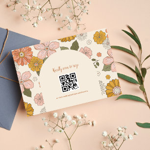 Retro Groovy 70's Themed Muted Tones Wedding RSVP Card