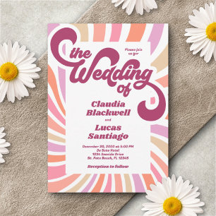 Retro Groovy 70s Wedding Invitation
