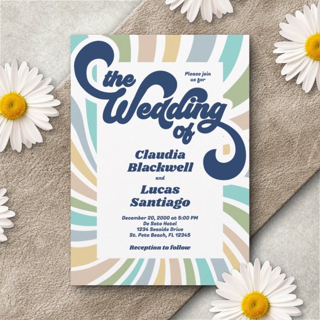 Retro Groovy 70s Wedding Invitation (Creator Uploaded)