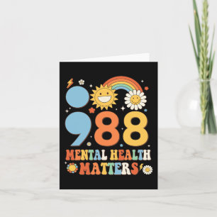 Retro Groovy 988 Mental Health Matters Suicide Pre Card