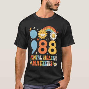 Retro Groovy 988 Mental Health Matters Suicide Pre T-Shirt