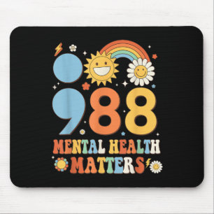 Retro Groovy 988 Mental Health S Suicide Preventio Mouse Pad