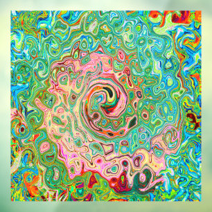 Retro Groovy Abstract Colourful Rainbow Swirl
