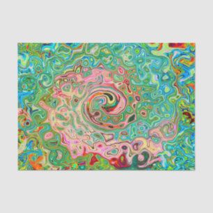 Retro Groovy Abstract Colourful Rainbow Swirl Tissue Paper