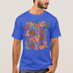 Retro Groovy Amuck Pumpkin Fall Thanksgiving T-Shirt